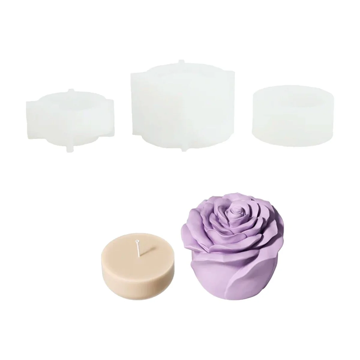 2.5oz Eternal Rose Bloom Candle Jar & Candle Refill Silicone Mold - Image 10