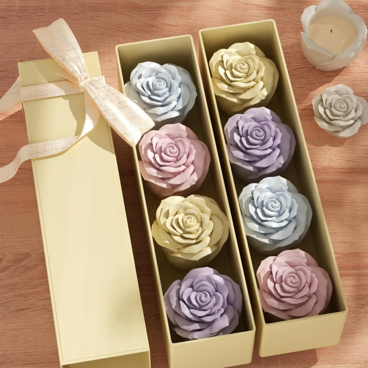 2.5oz Eternal Rose Bloom Candle Jar & Candle Refill Silicone Mold - Image 6