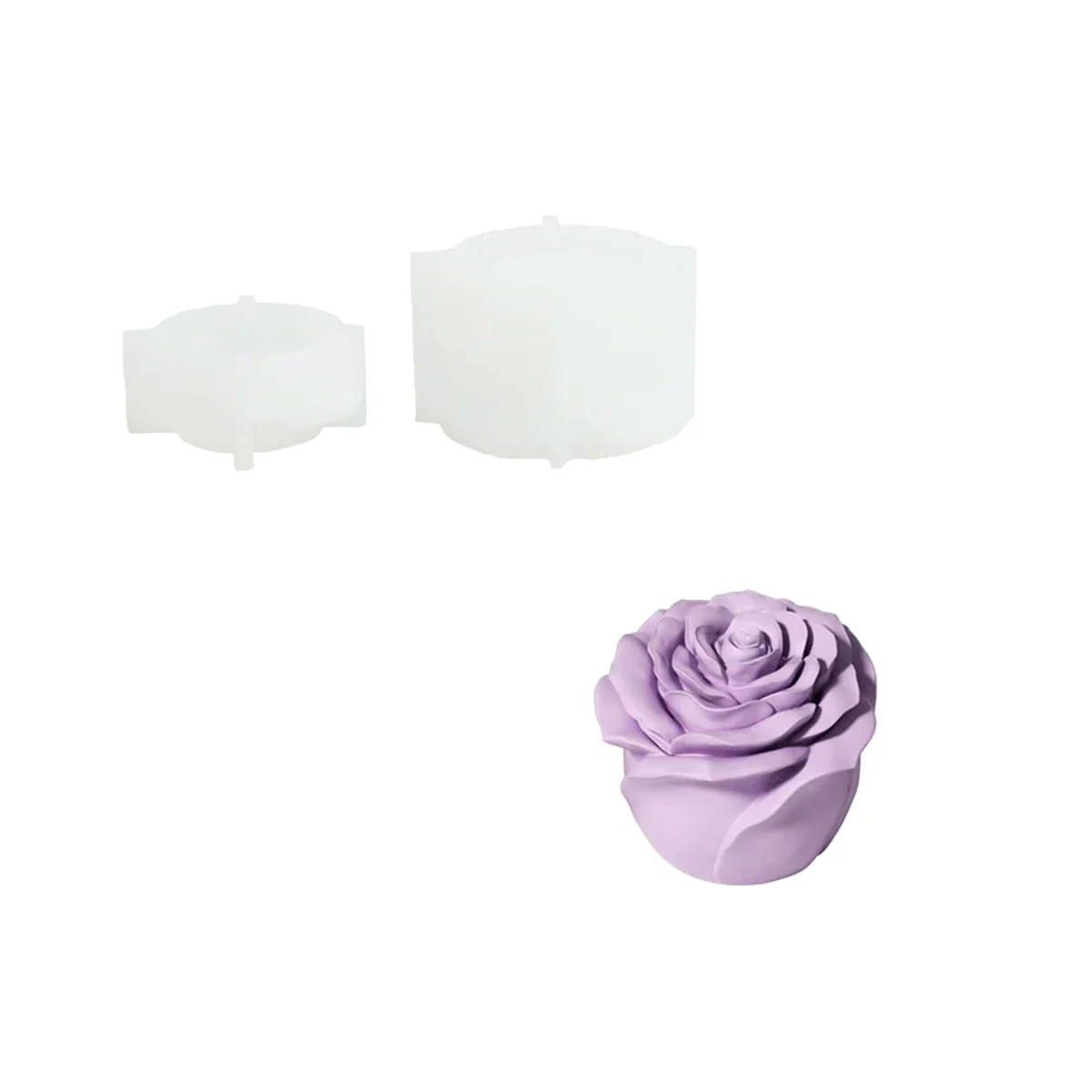 2.5oz Eternal Rose Bloom Candle Jar & Candle Refill Silicone Mold - Image 8