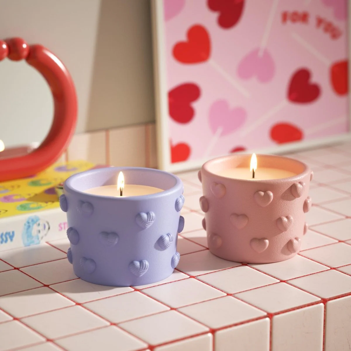 3.5oz Dreamy Bubble Hearts Candle Jar Silicone Mold - Image 6