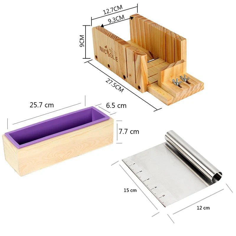 42oz Silicone Soap Loaf Mold with Stainless Steel Straight Cutter Combo Set - Image 2