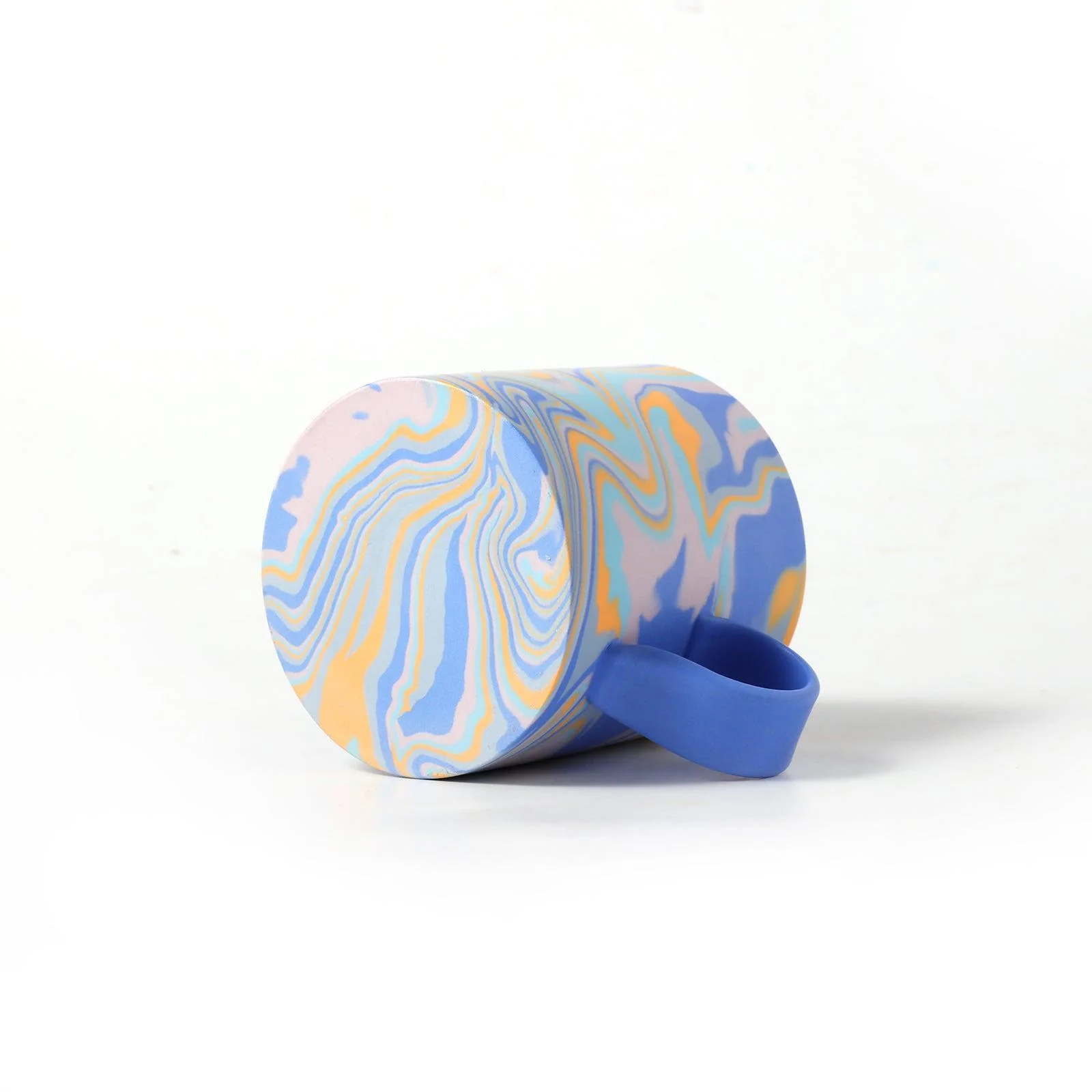350ml Handmade Dark Blue Ceramic Mug - Image 6