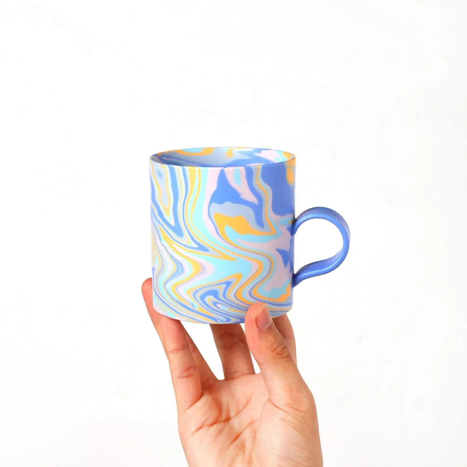 350ml Handmade Dark Blue Ceramic Mug - Image 8