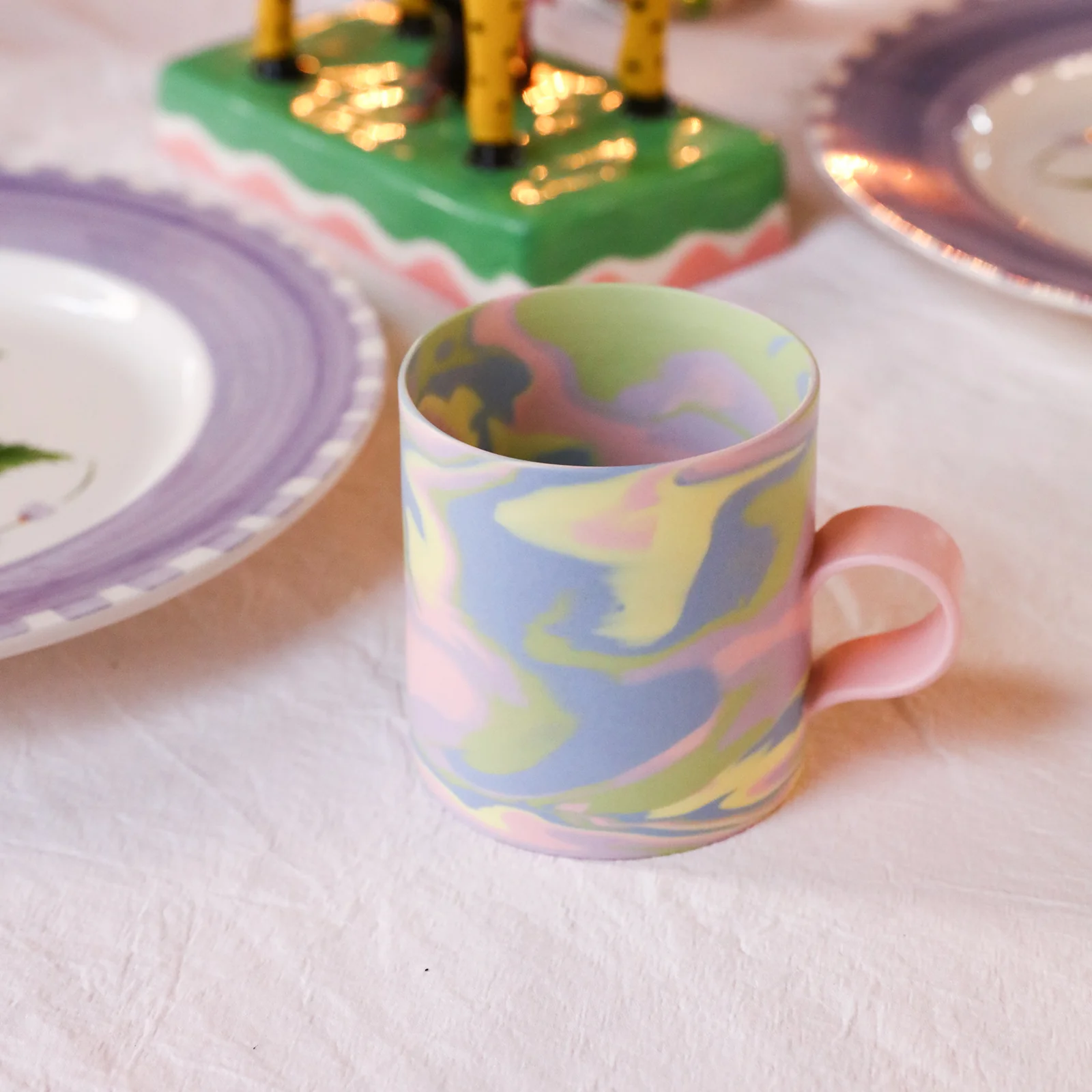 350ml Handmade Macaron Ceramic Mug - Image 4