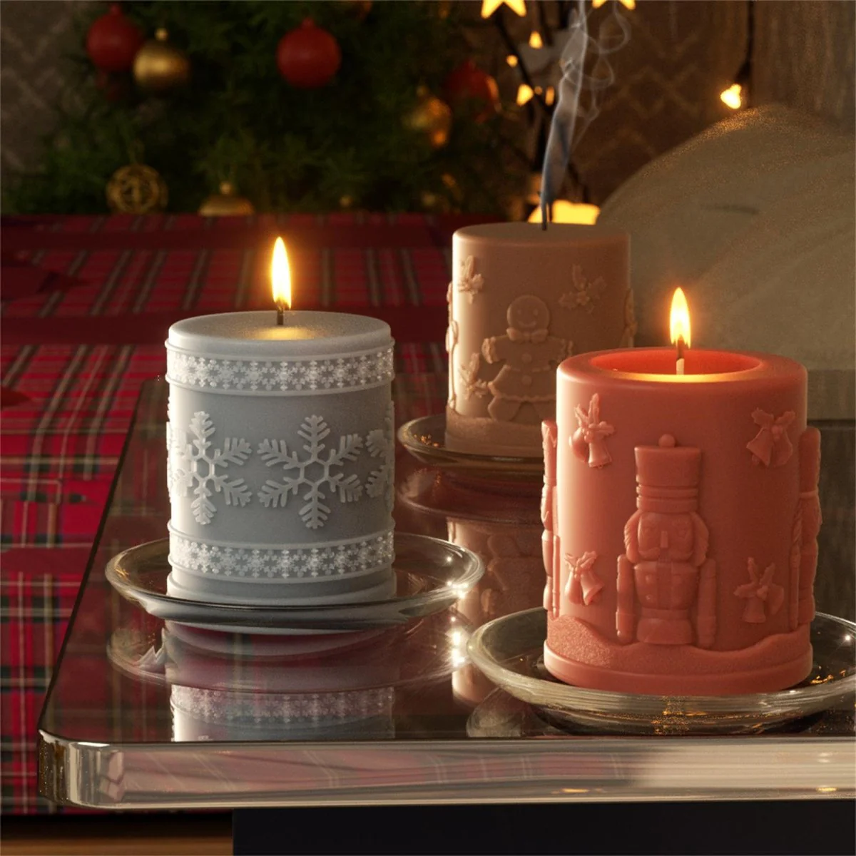 Christmas Reverie  Pillar Candle Mold Set - Image 3