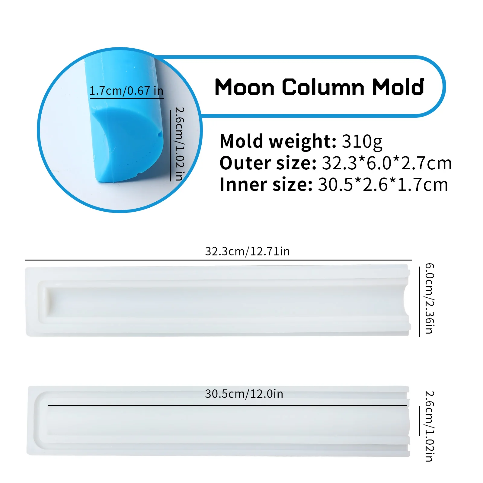 Soap Tube Column Insert Silicone Mold - Image 12