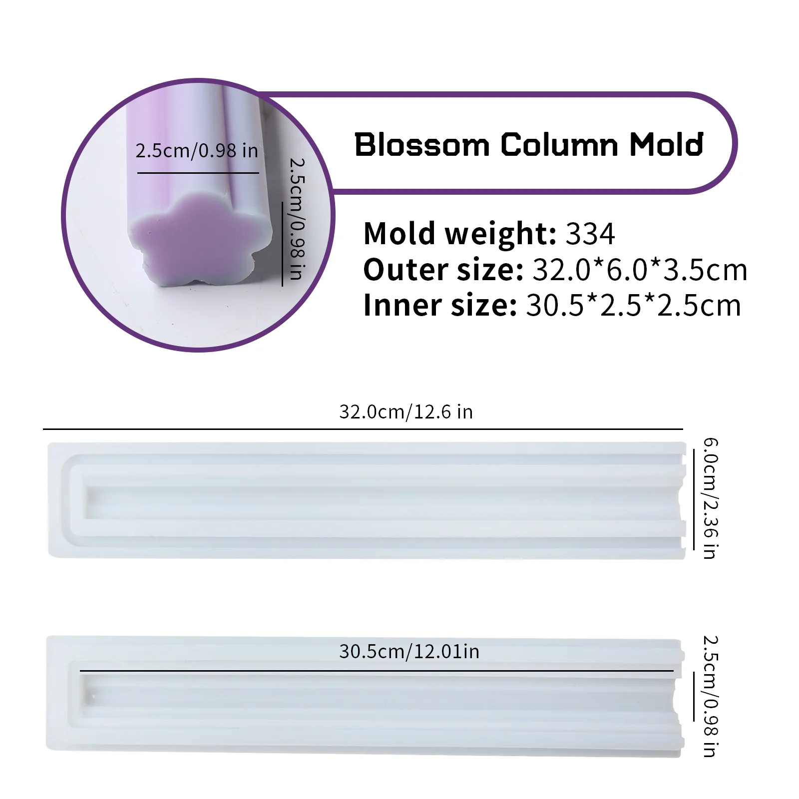 Soap Tube Column Insert Silicone Mold - Image 15