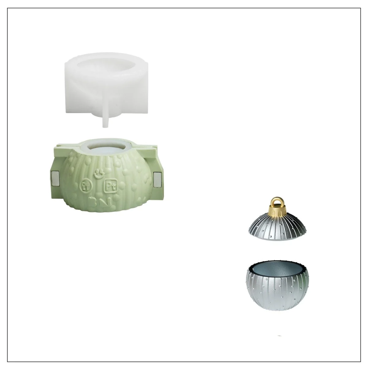 4oz Christmas Twinkle Bauble Candle Jar & Refill Silicone Mold Collection - Image 12