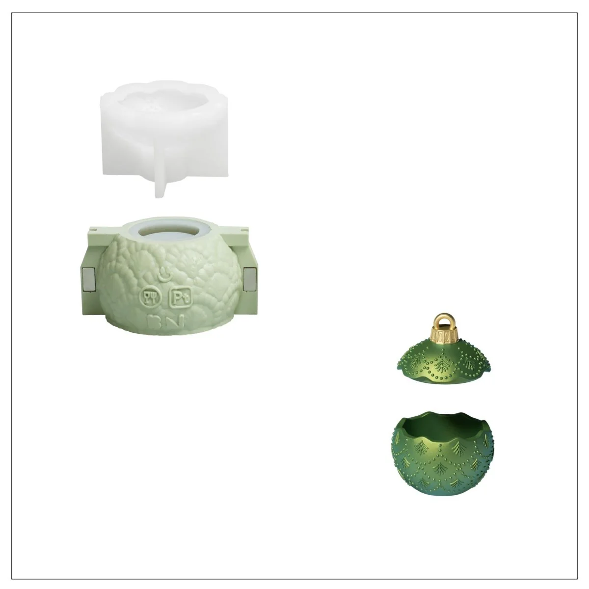 4oz Christmas Twinkle Bauble Candle Jar & Refill Silicone Mold Collection - Image 13
