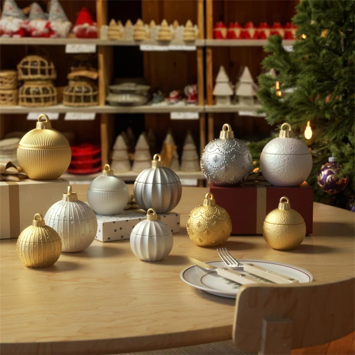 4oz Christmas Twinkle Bauble Candle Jar & Refill Silicone Mold Collection - Image 7