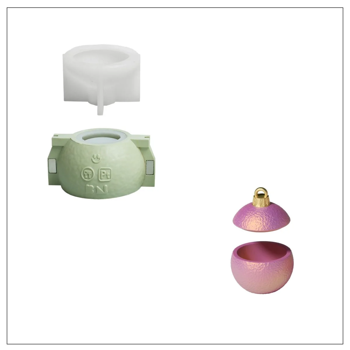 4oz Christmas Twinkle Bauble Candle Jar & Refill Silicone Mold Collection - Image 9