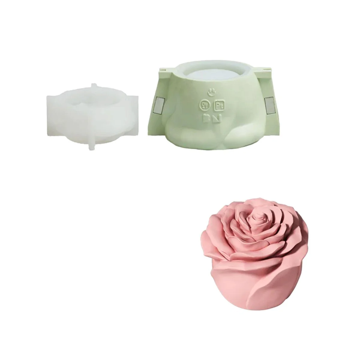 4oz Eternal Rose Bloom Candle Jar & Candle Refill Silicone Mold - Image 8