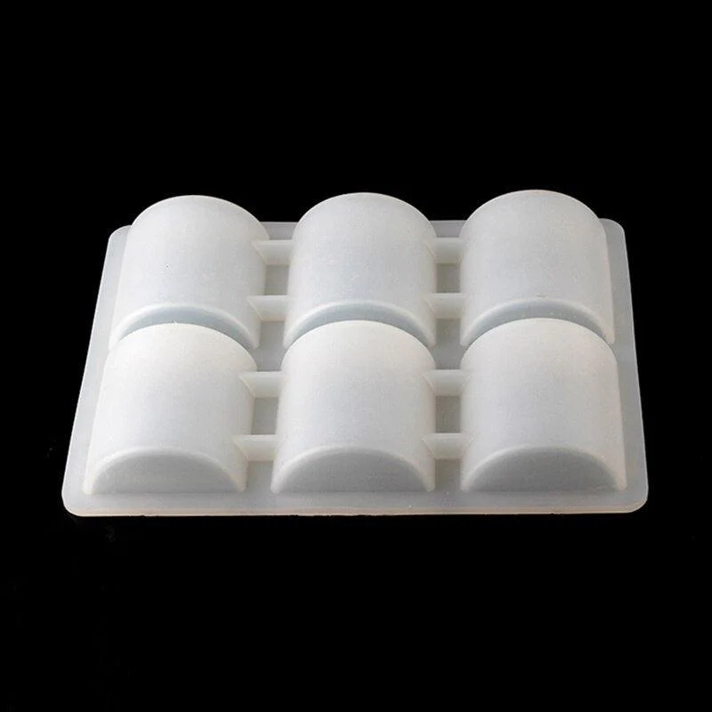 6 Cavity Silicone Soap Molds Half Cylinder Mould - Image 6