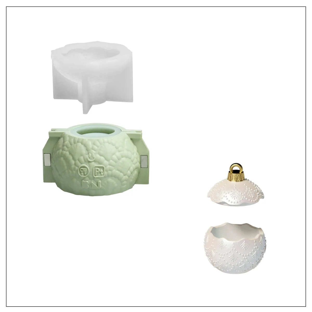 7oz Christmas Twinkle Bauble Candle Jar & Candle Refill Silicone Mold Collection - Image 10