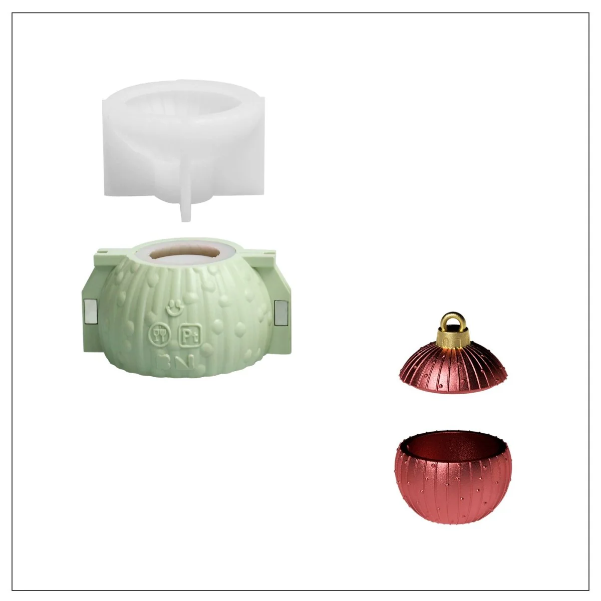 7oz Christmas Twinkle Bauble Candle Jar & Candle Refill Silicone Mold Collection - Image 13