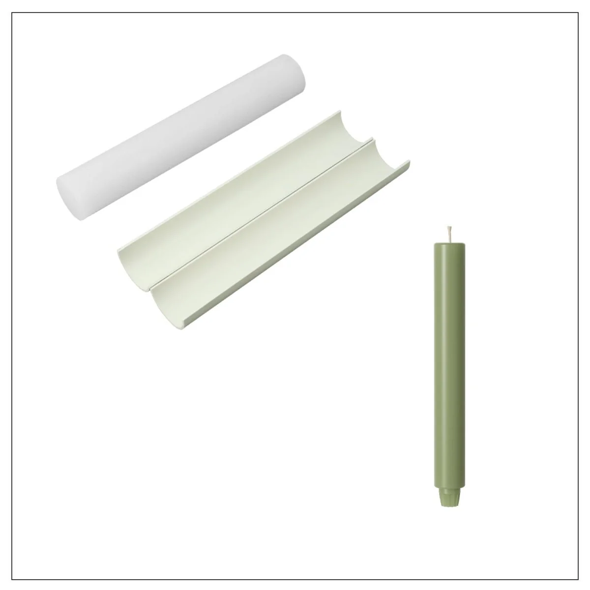 10.8" Simple Classic Taper Candle Silicone Mold - Image 9