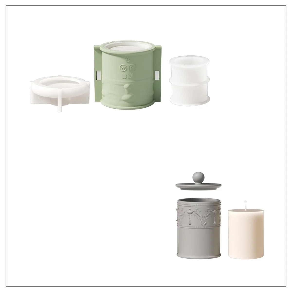 Garland Drapery Candle Jar Silicone Mold & 9 oz Candle Refill Silicone Mold - Image 13