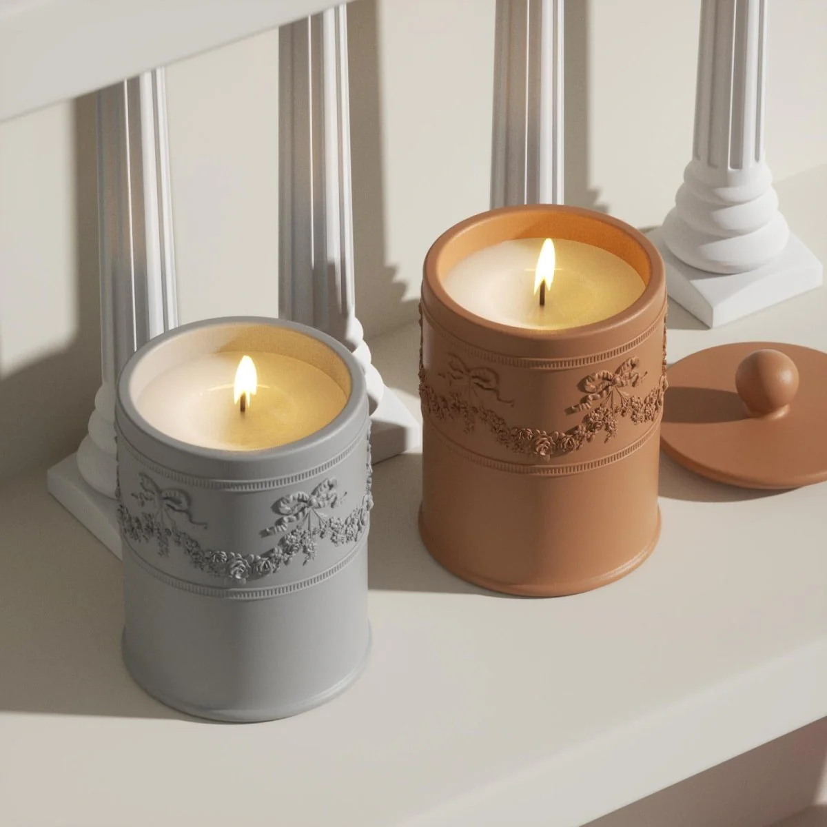 Rococo Romance Candle Jar Silicone Mold & 9 oz Candle Refill Silicone Mold - Image 5
