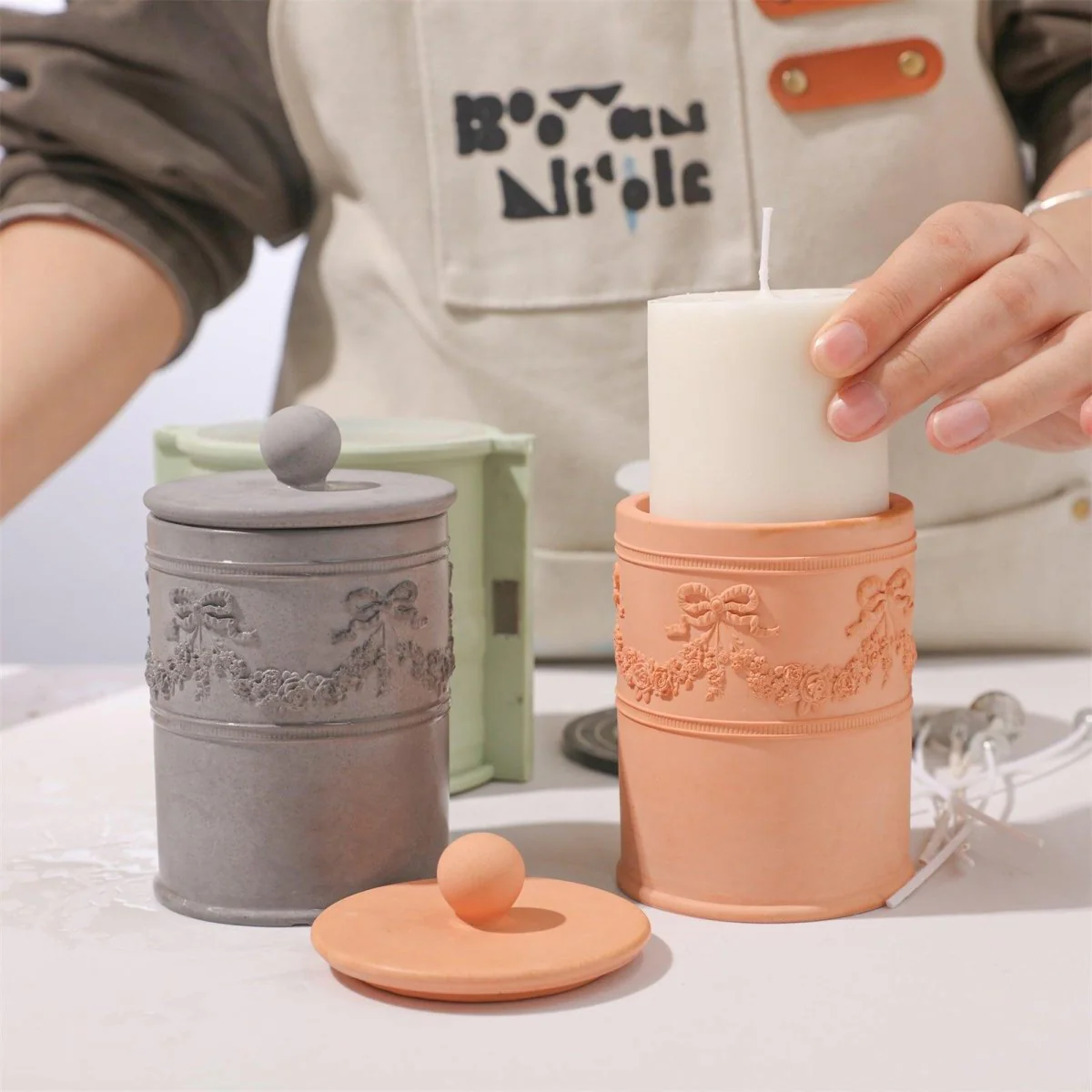 Rococo Romance Candle Jar Silicone Mold & 9 oz Candle Refill Silicone Mold - Image 7