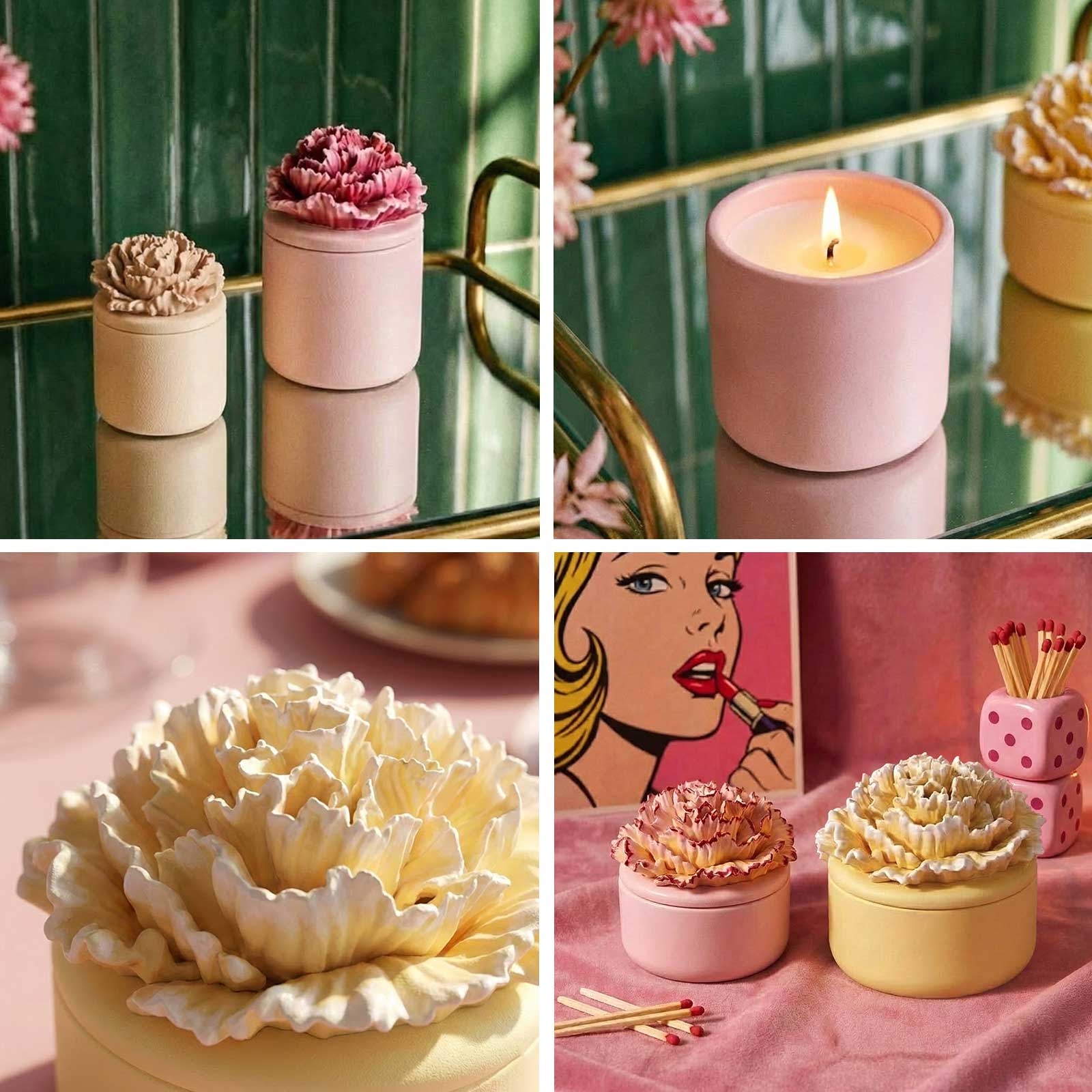A Little Love Carnation Candle Jar & Candle Refill Silicone Mold Collection - Image 9