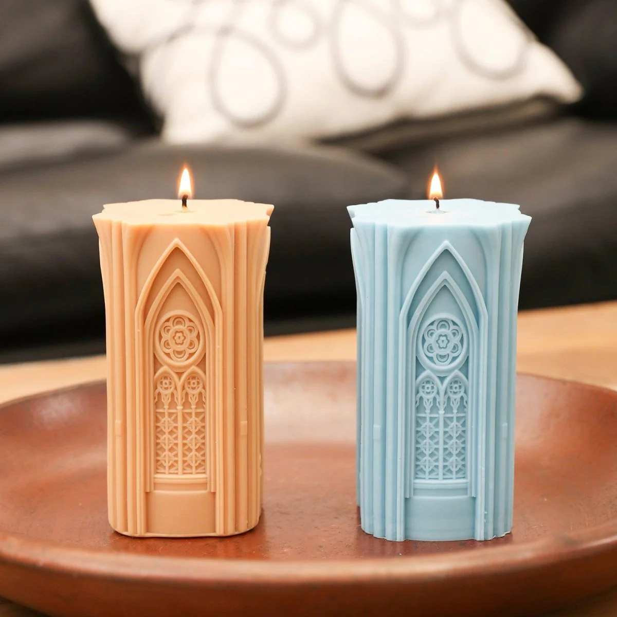 Gothic Architecture Pillar Candle Silicone Mold - Image 4