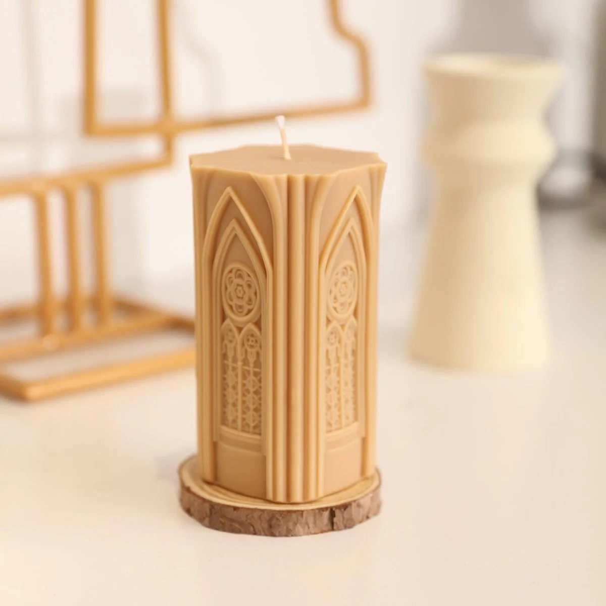 Gothic Architecture Pillar Candle Silicone Mold - Image 5
