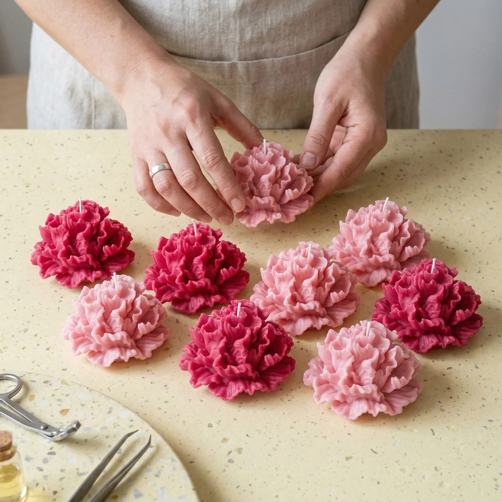 Blooming Carnation Candle Silicone Mold - Image 2