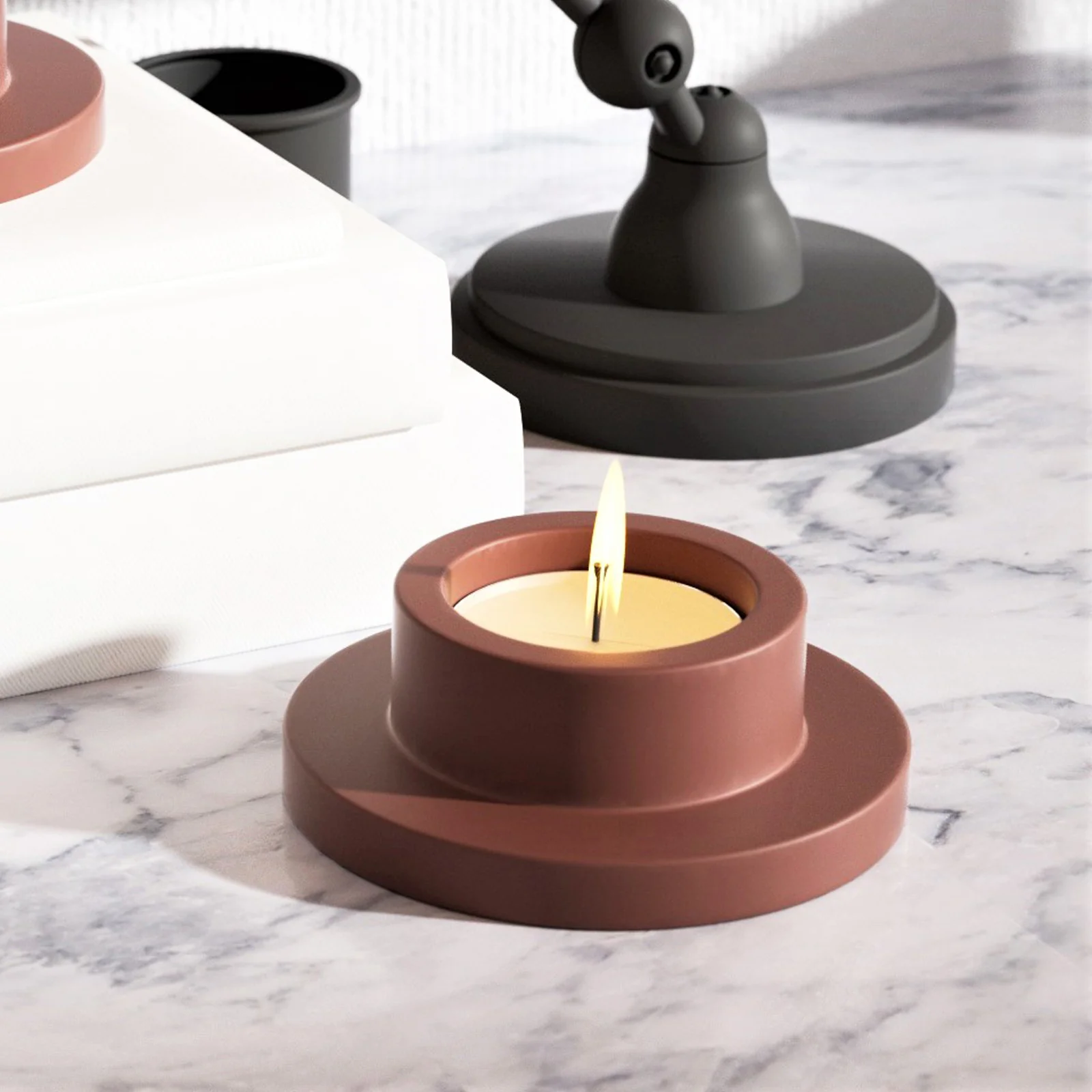 Low Tealight Candle Holder Silicone Mold - Image 6