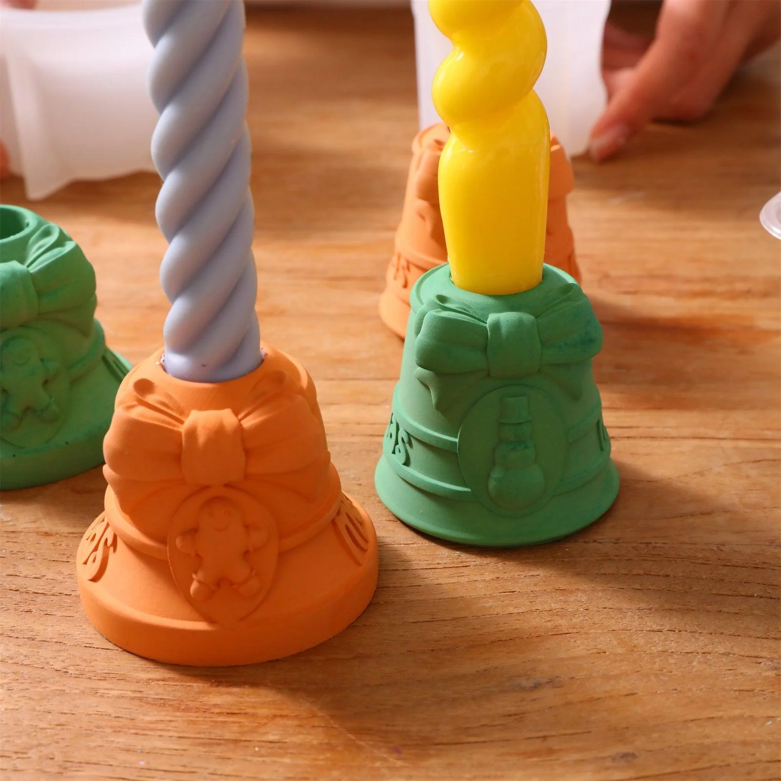 Christmas Bell Taper Candle Holder Silicone Mold - Image 4