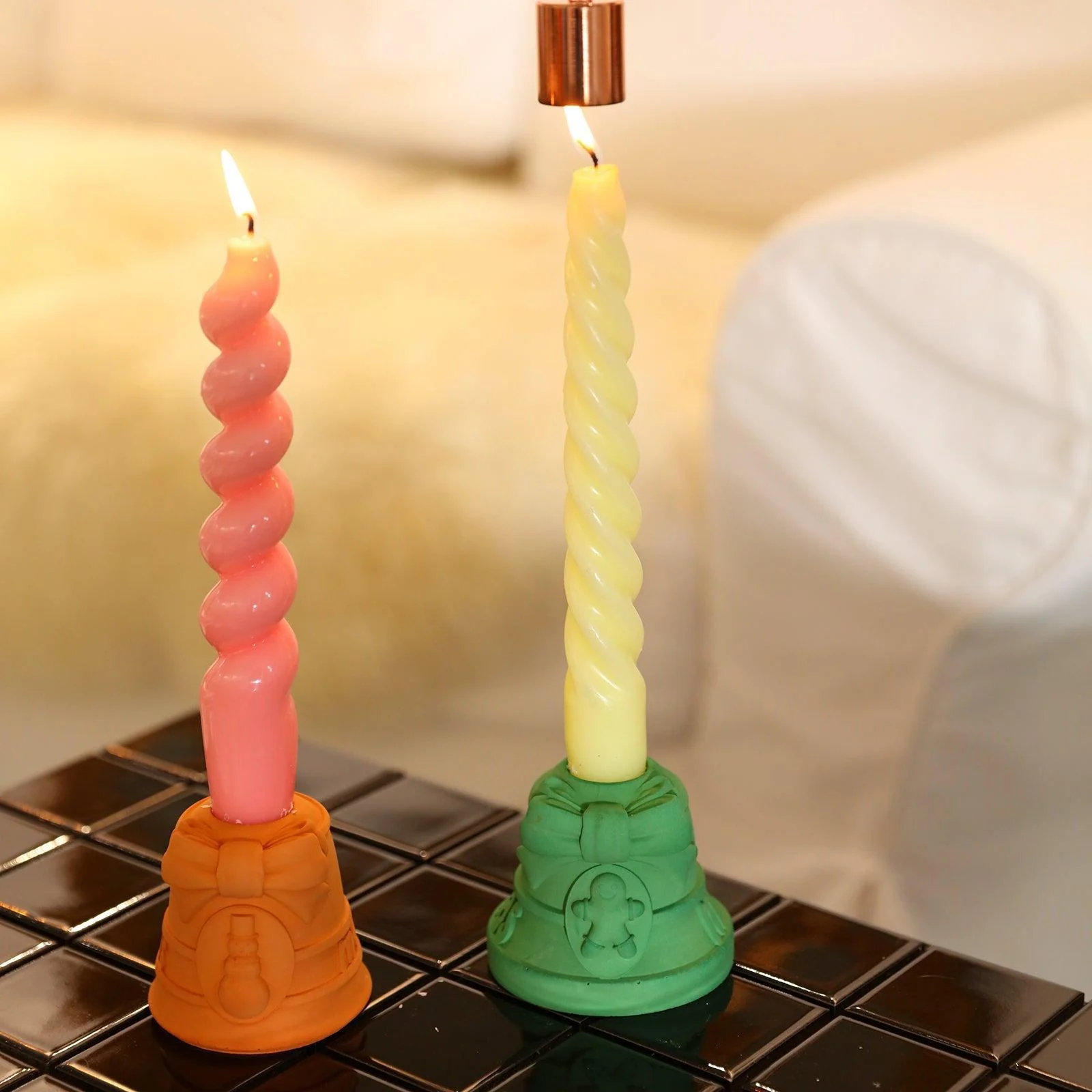 Christmas Bell Taper Candle Holder Silicone Mold - Image 5