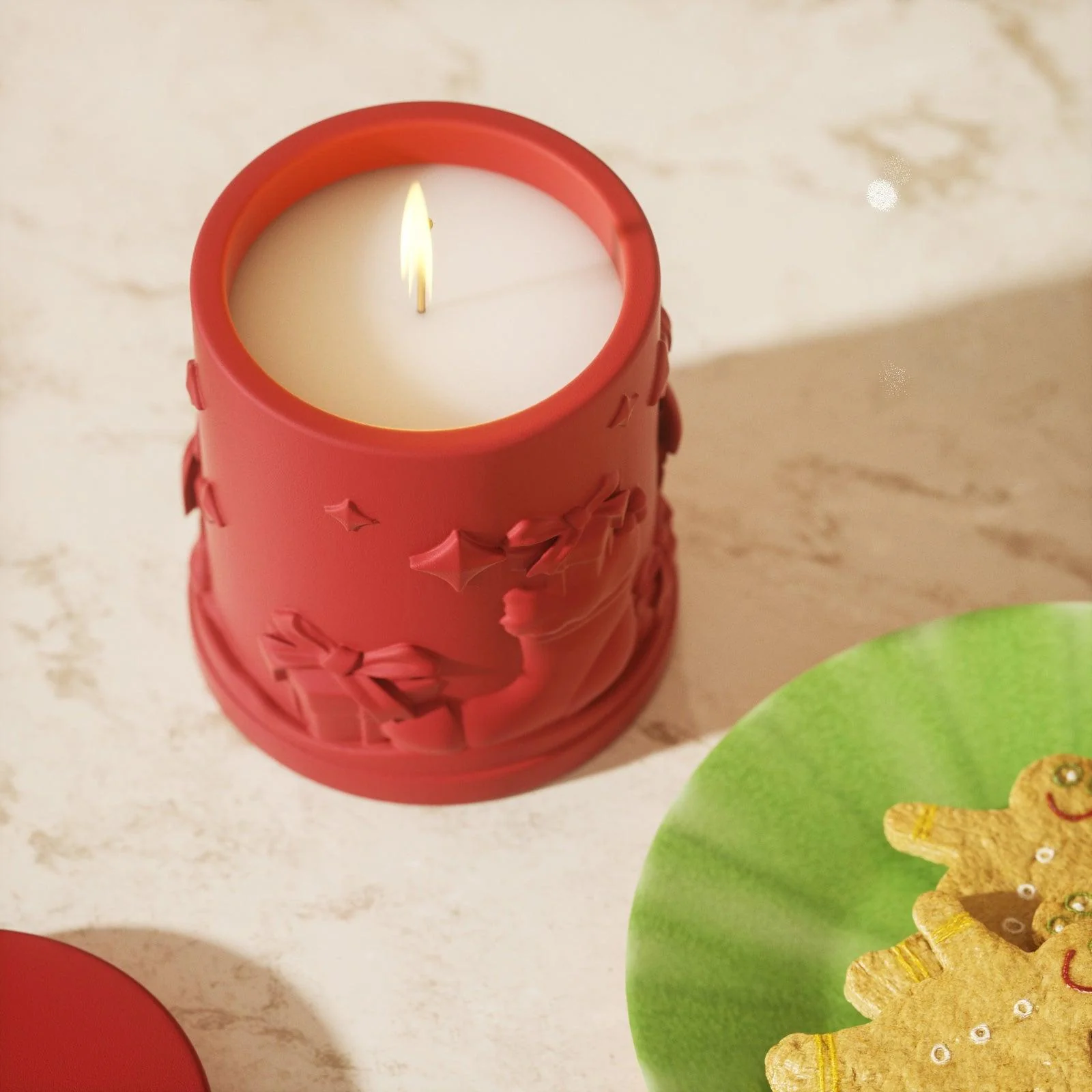 6.5oz Christmas Themed Candle Jar with Lid Silicone Mould - Image 13