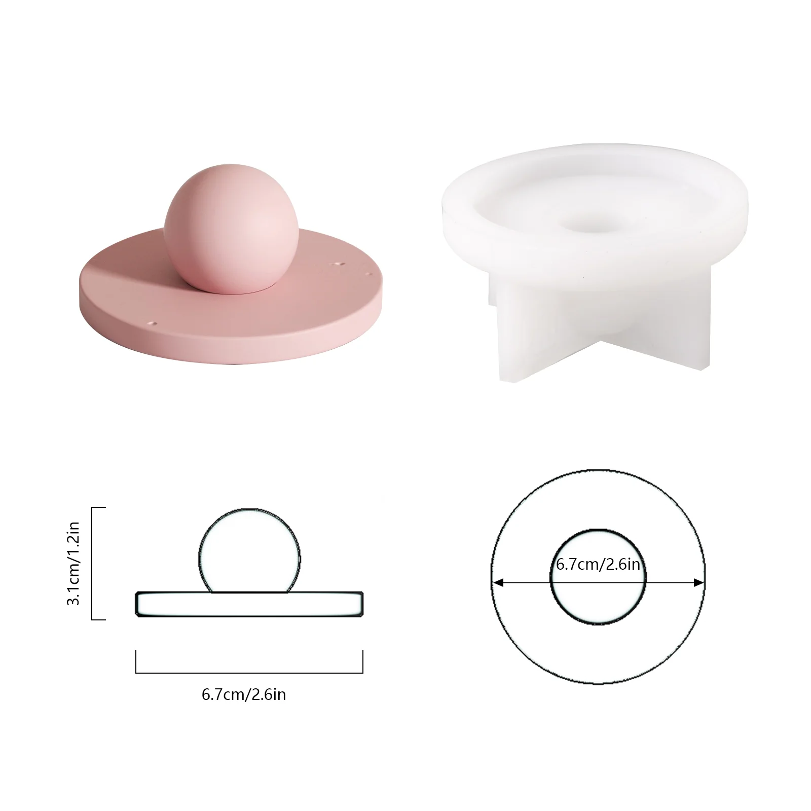 Bubble Concrete Candle Vessel with Lid Silicone Moulds - Image 7