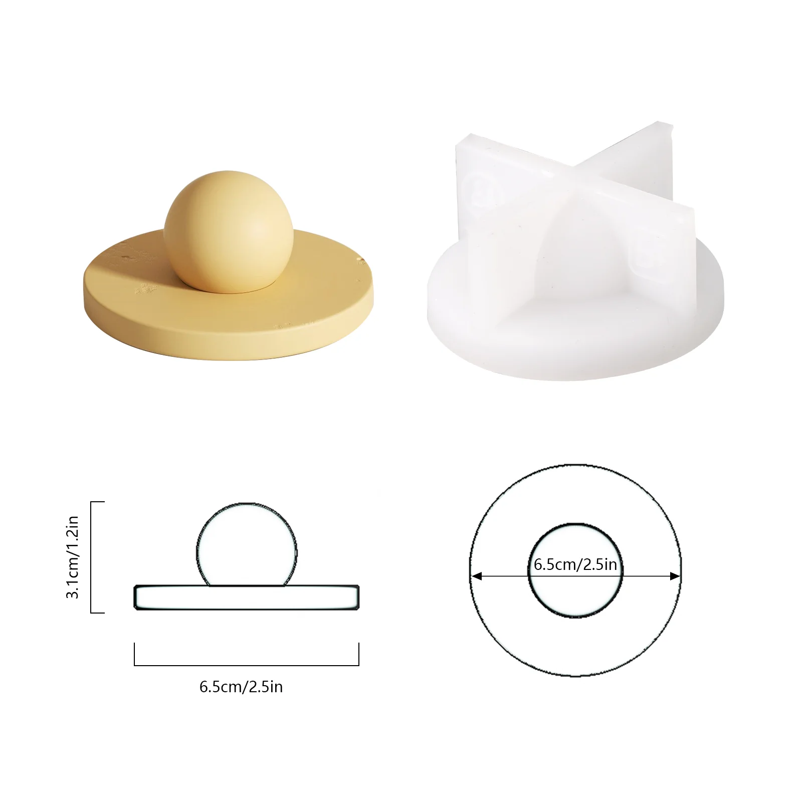Bubble Concrete Candle Vessel with Lid Silicone Moulds - Image 8