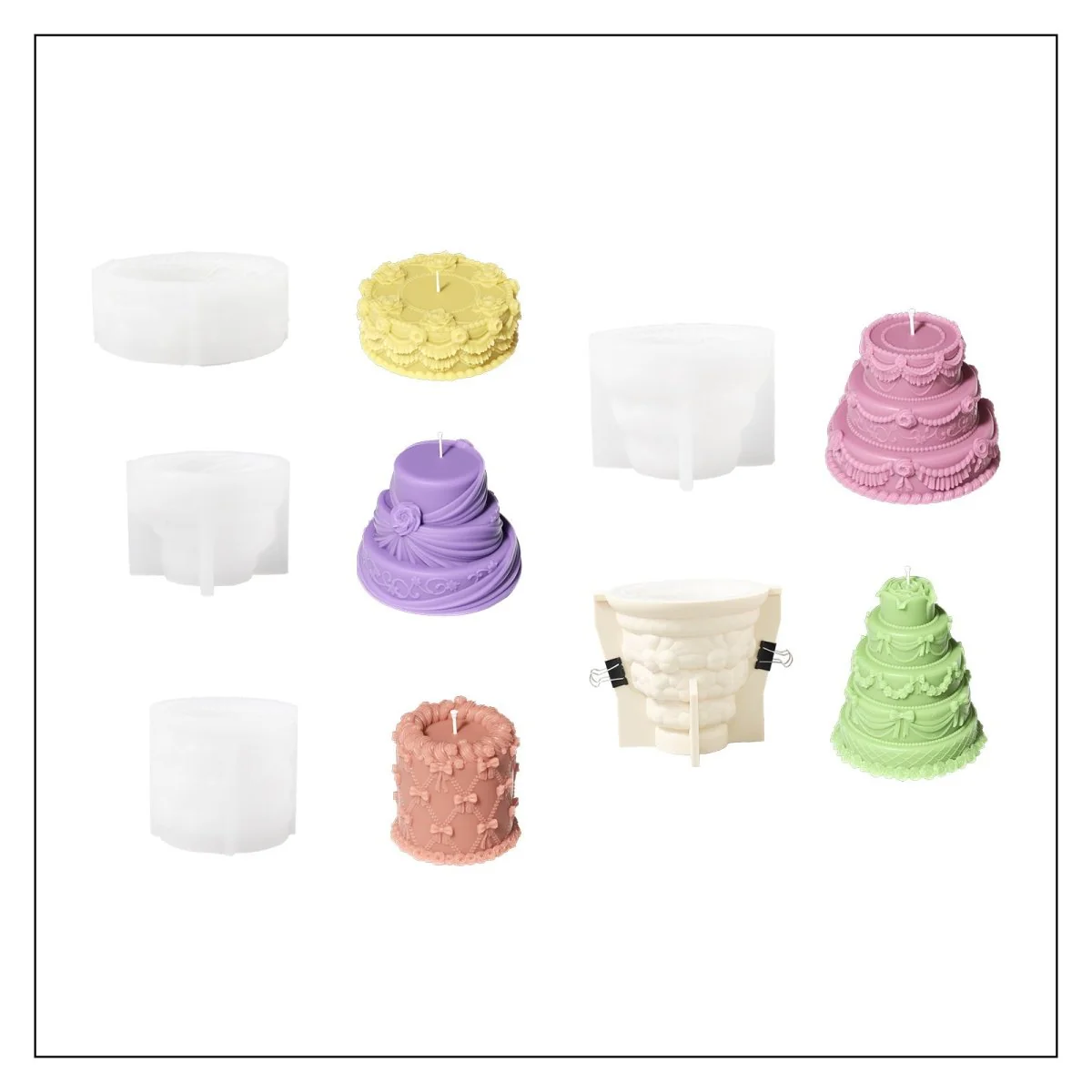 Wedding Cake Candle Silicone Mold Collection - Image 16