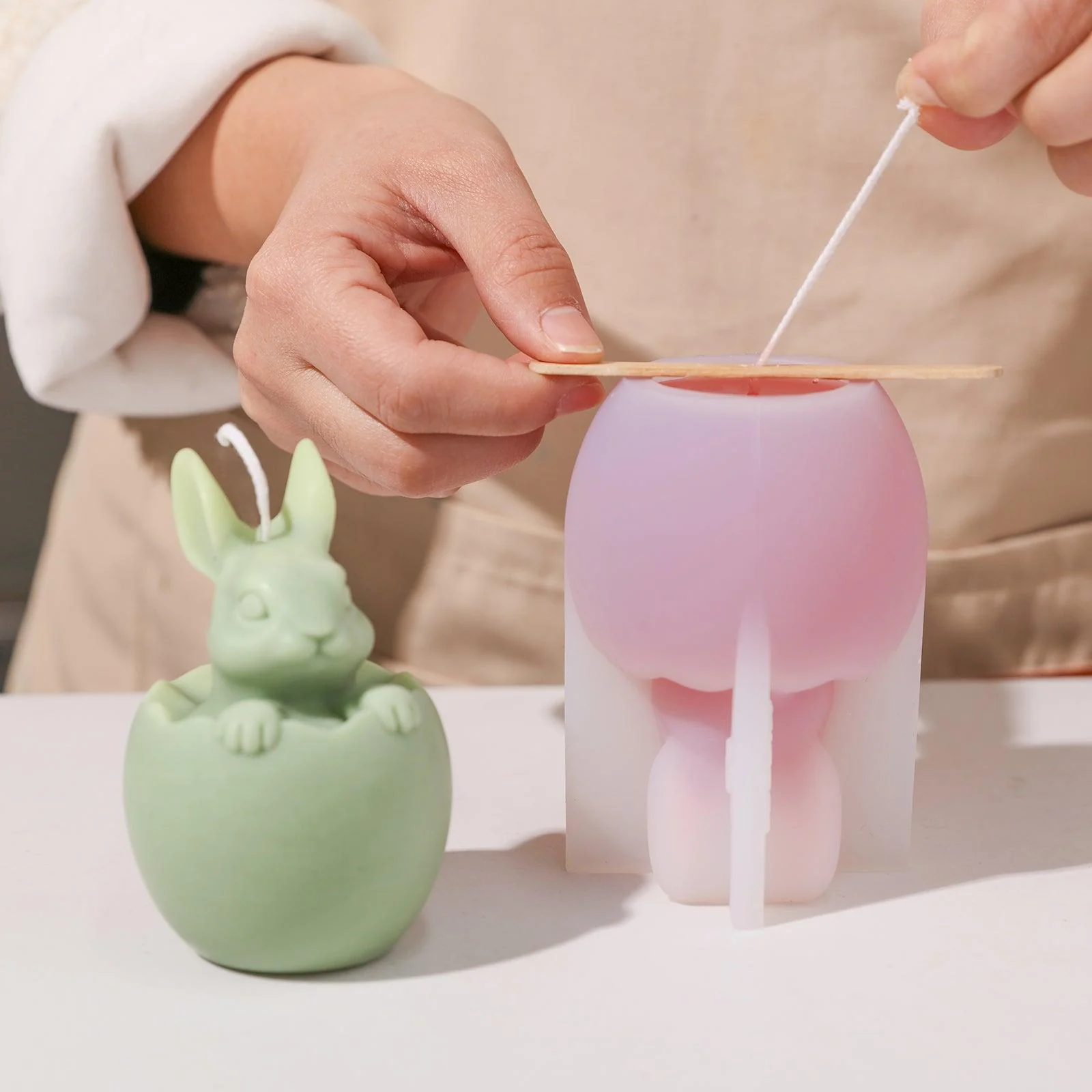 Easter Hoppy Bunny Candle Silicone Mold - Image 2