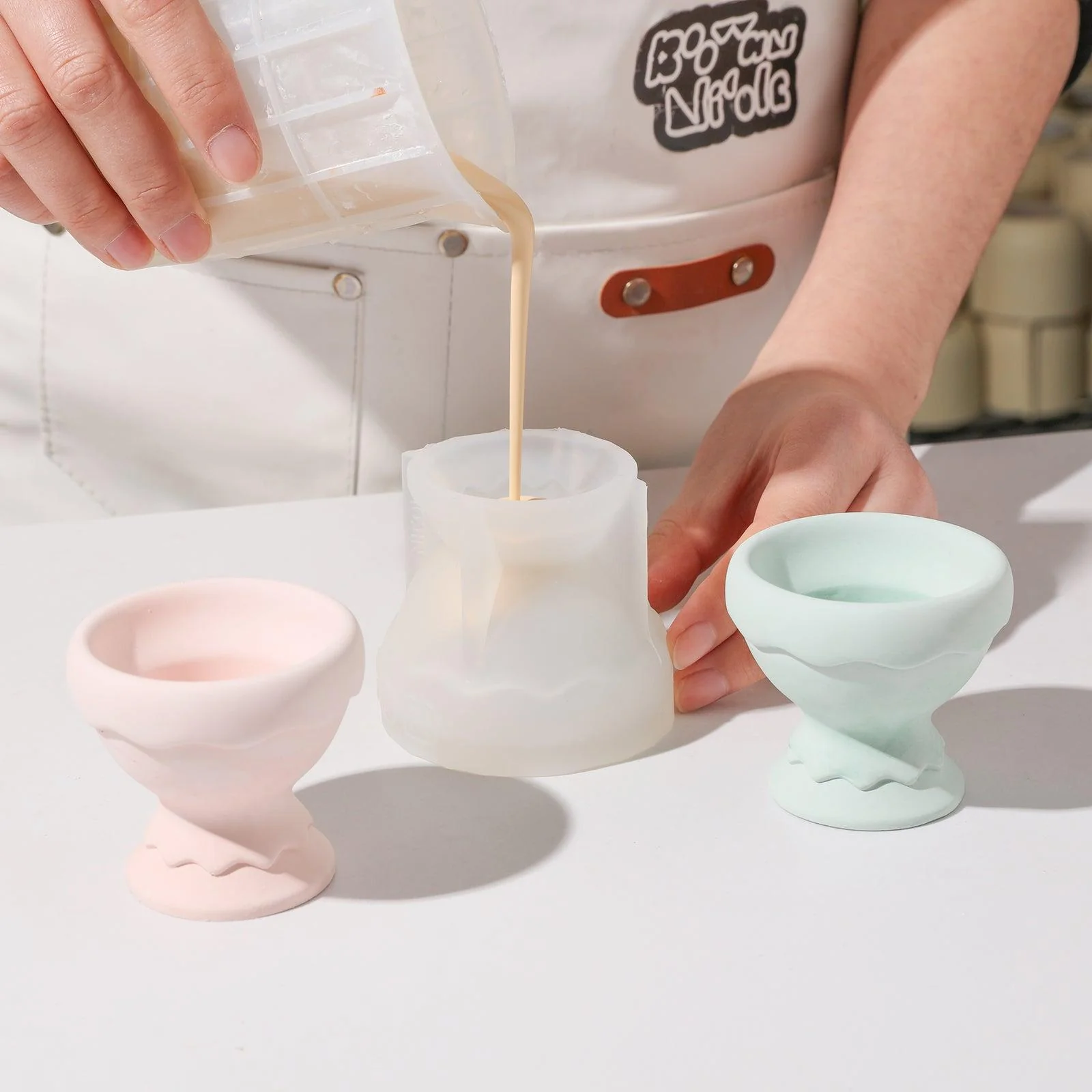 Eggshell Cup Shape Candle Holder Silicone Mold - Image 2