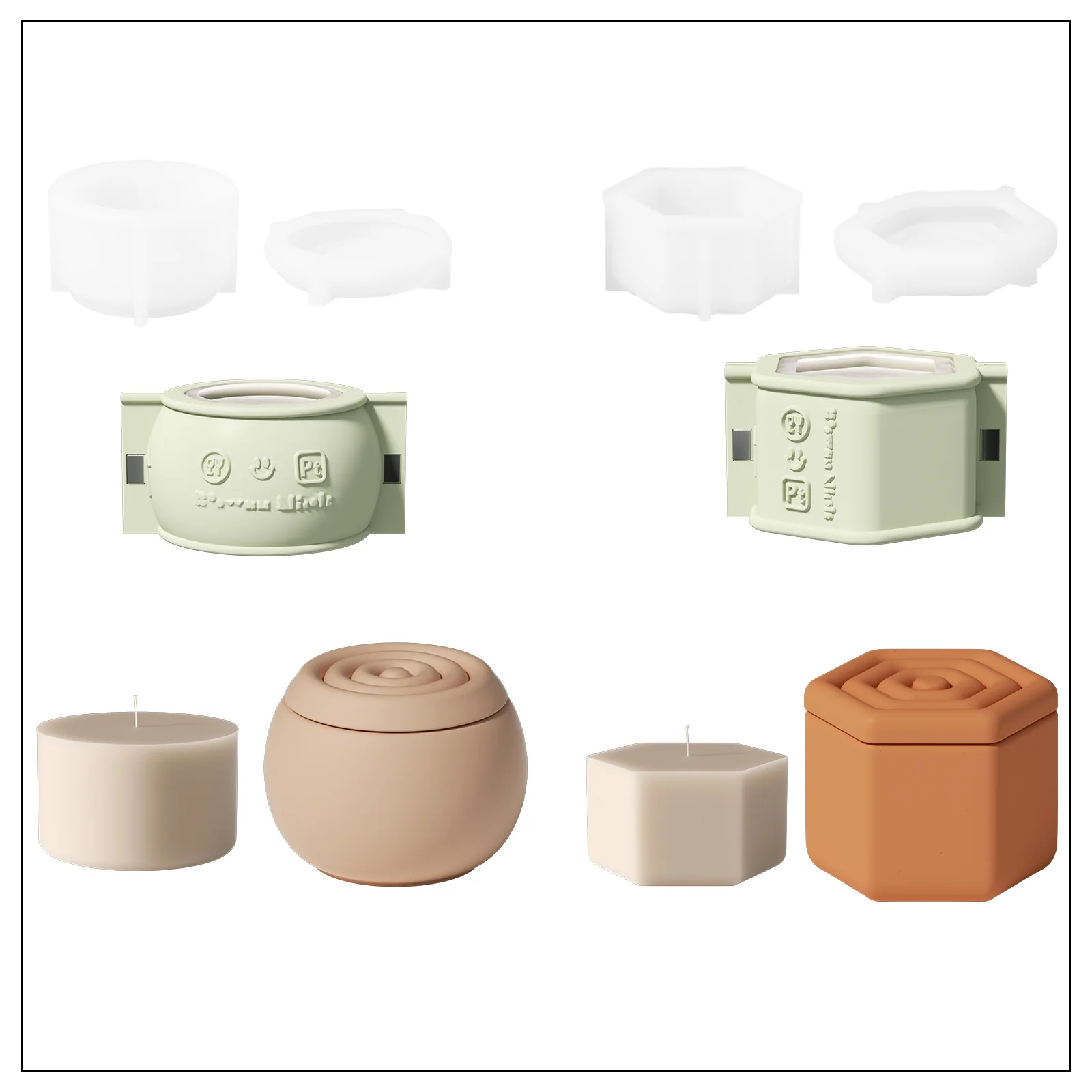 Serenity Ripple Candle Jar Silicone Mold with 7oz Candle Refill Mold - Image 14