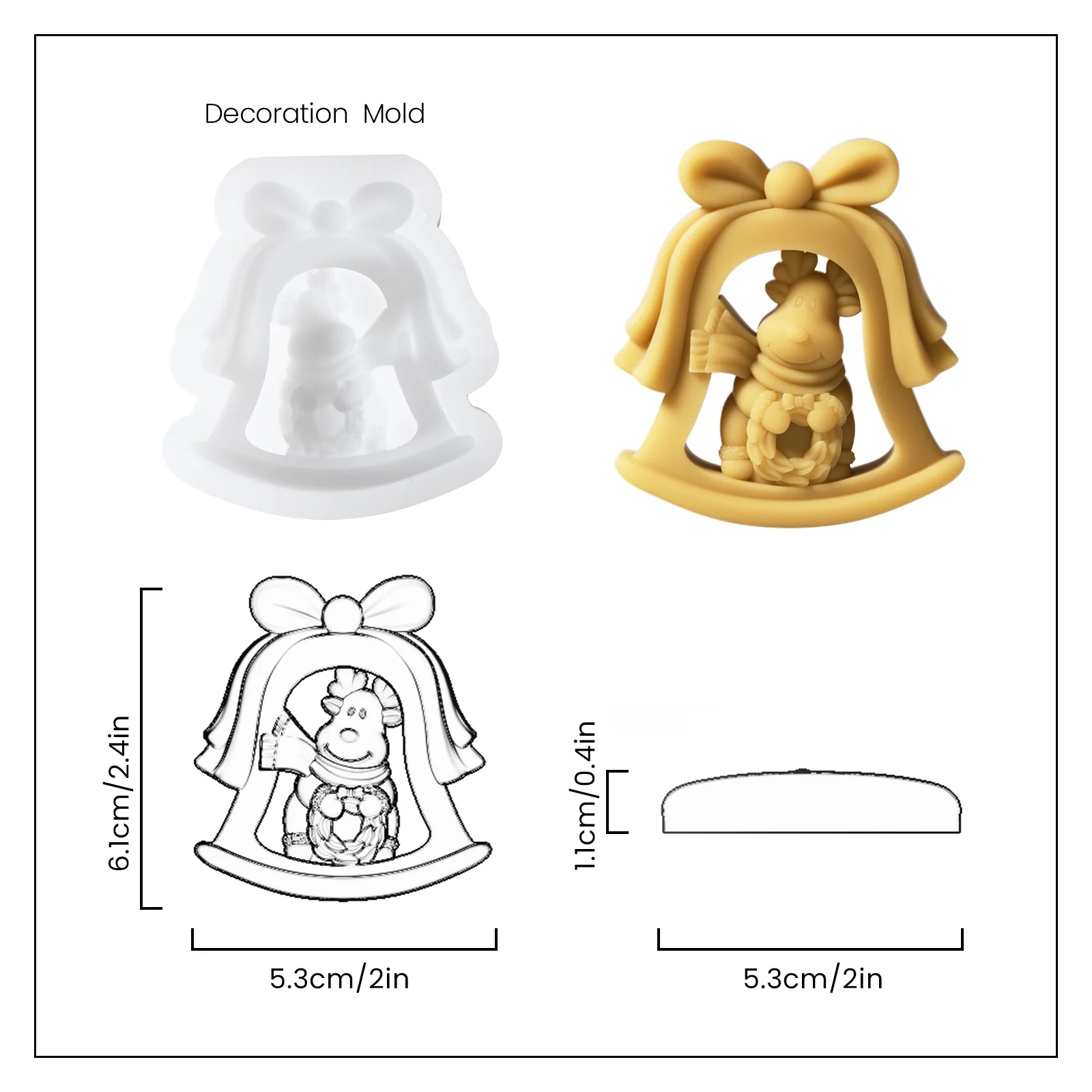 Jingle Bell Bambi Candle Jar Decoration Silicone Mold - Image 8