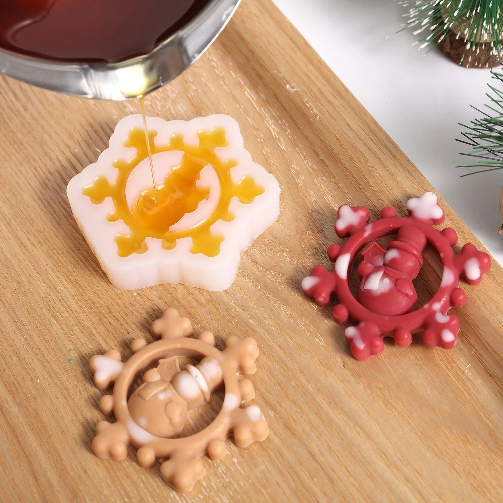 Crystal Snowman Candle Jar Decoration Silicone Mold - Image 2