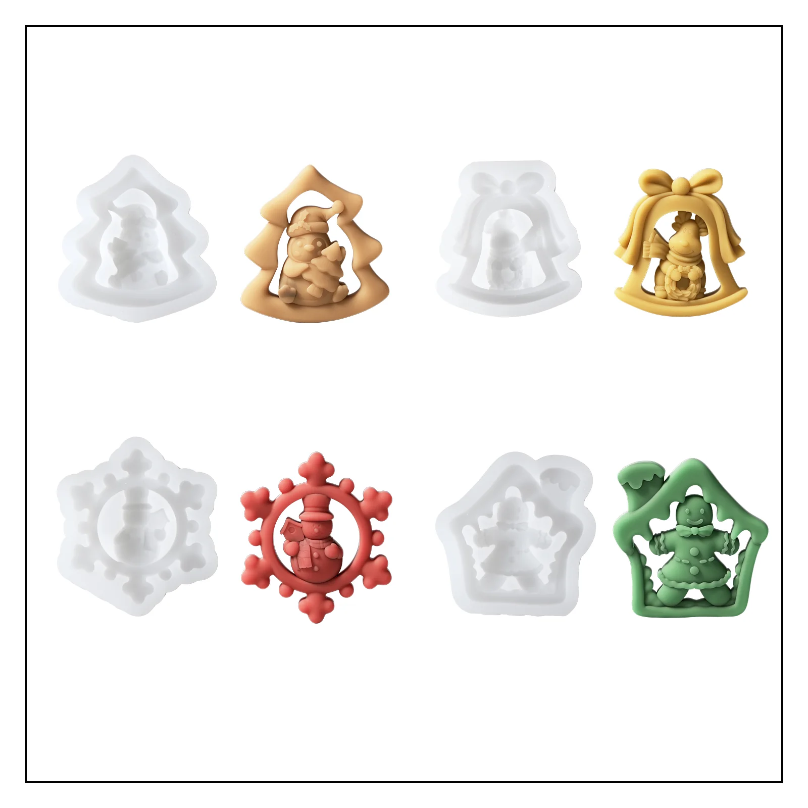 Crystal Snowman Candle Jar Decoration Silicone Mold - Image 9