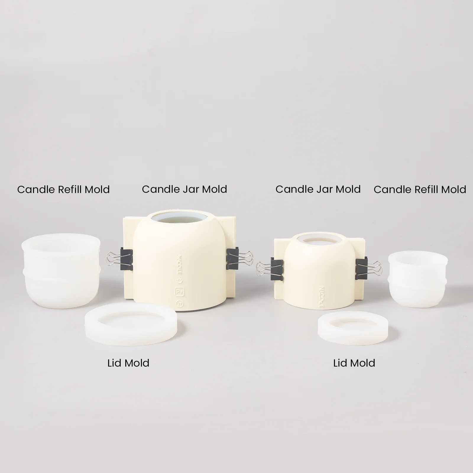 Simple Style Candle Jar & Flat Lids Silicone Mold With Refill Mold - Image 11