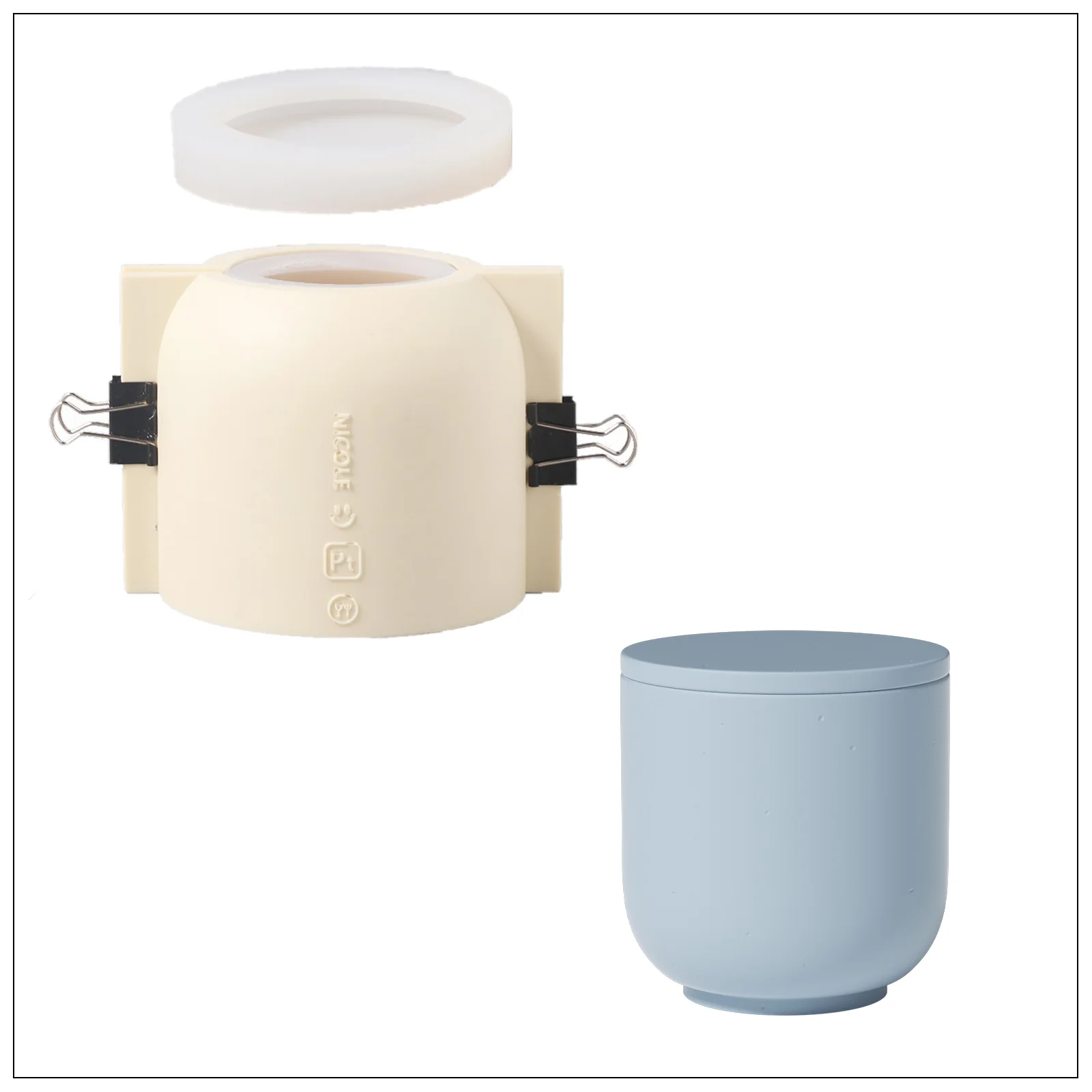 Simple Style Candle Jar & Flat Lids Silicone Mold With Refill Mold - Image 12