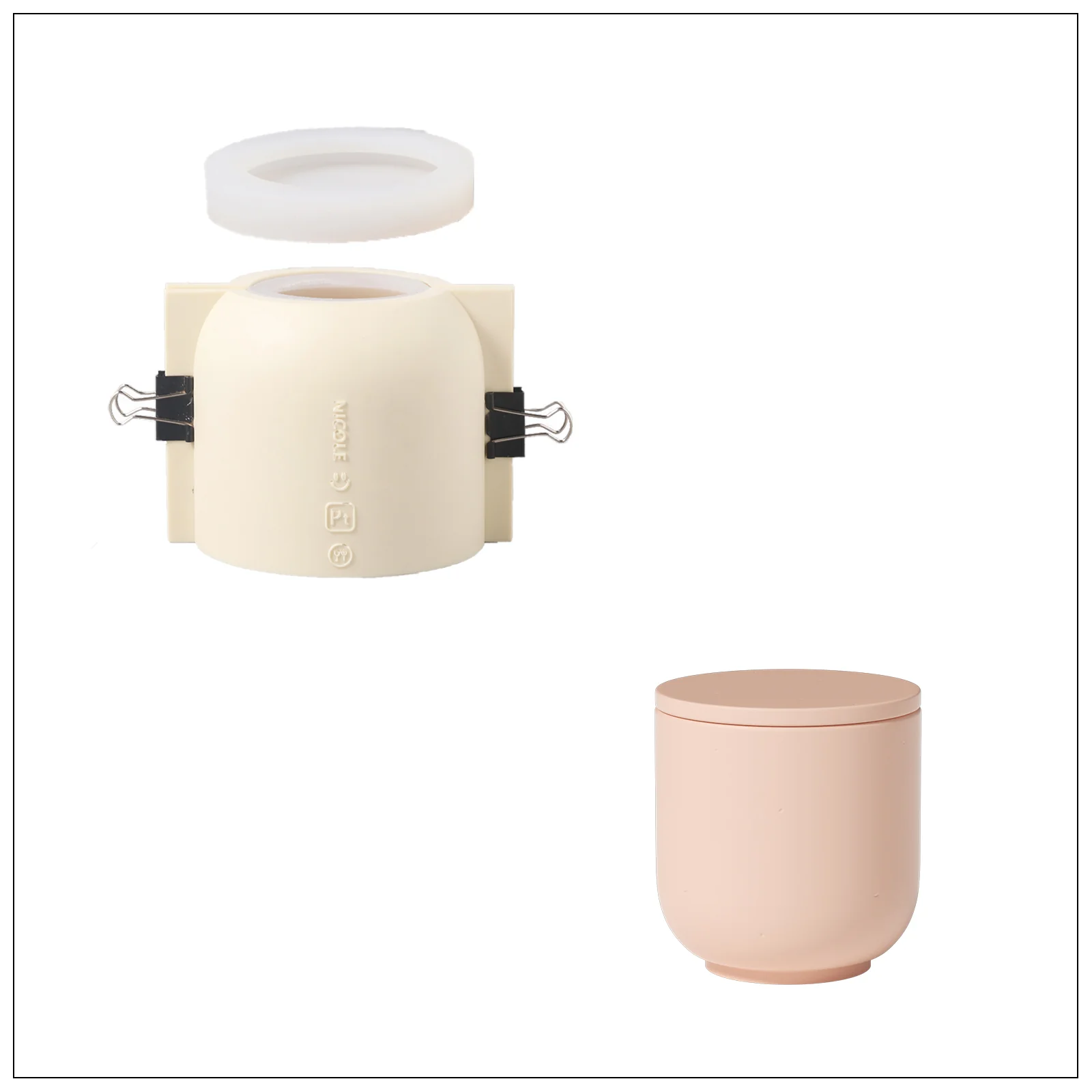 Simple Style Candle Jar & Flat Lids Silicone Mold With Refill Mold - Image 13