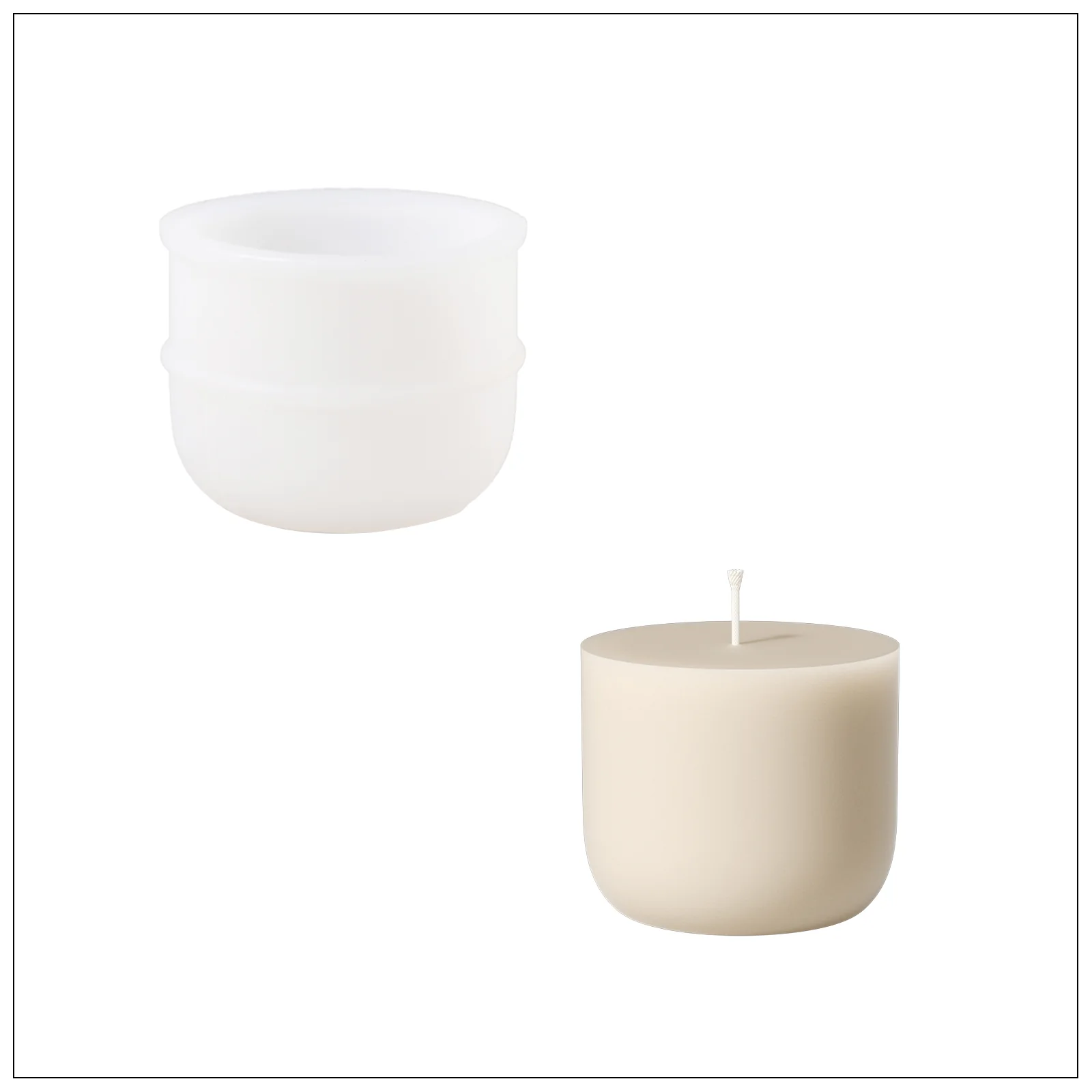 Simple Style Candle Jar & Flat Lids Silicone Mold With Refill Mold - Image 14