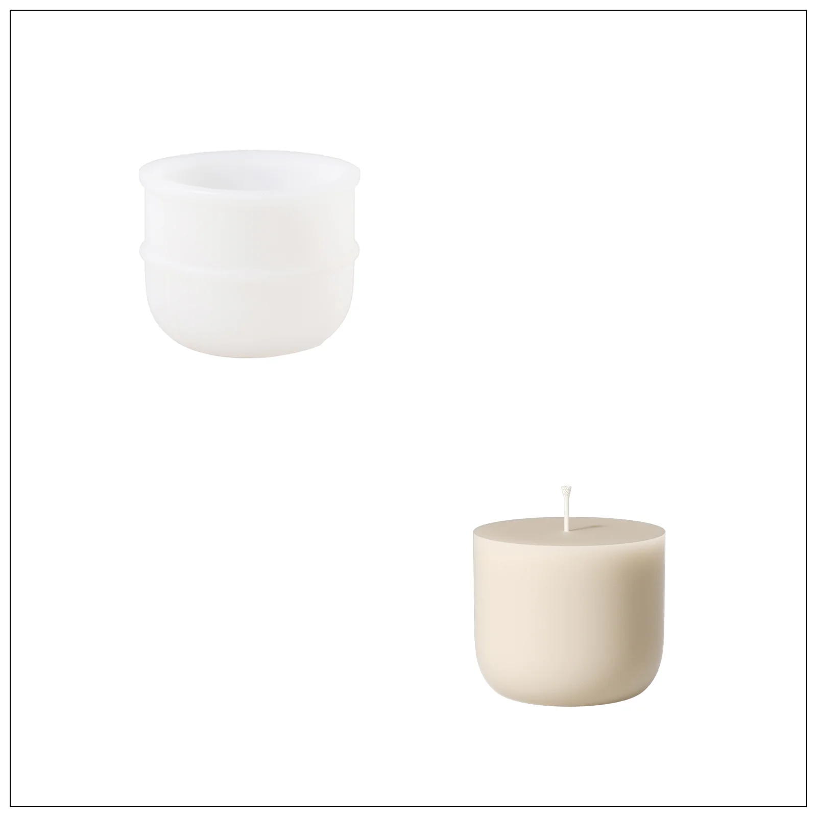 Simple Style Candle Jar & Flat Lids Silicone Mold With Refill Mold - Image 15