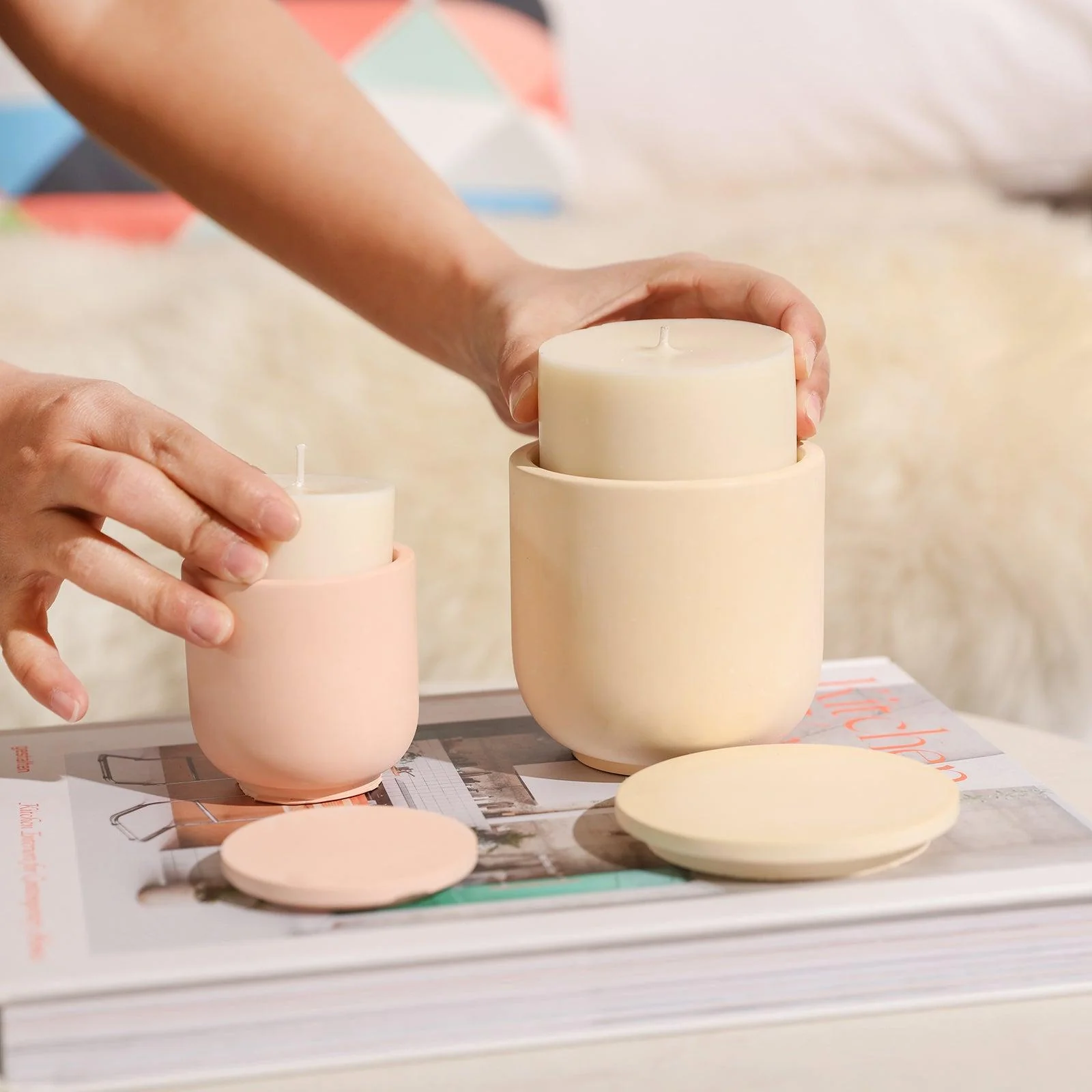 Simple Style Candle Jar & Flat Lids Silicone Mold With Refill Mold - Image 5