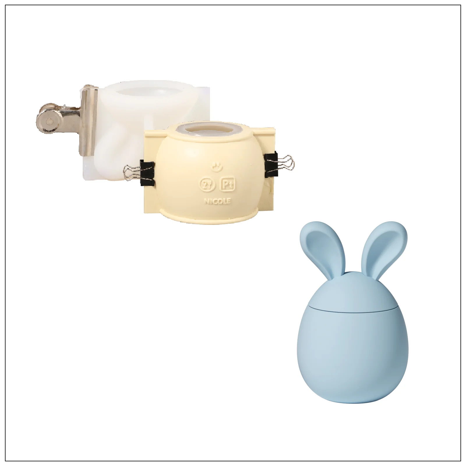 Hoppy Bunny - Eared Easter Egg Candle Jar Collection Silicone Mold - Image 10