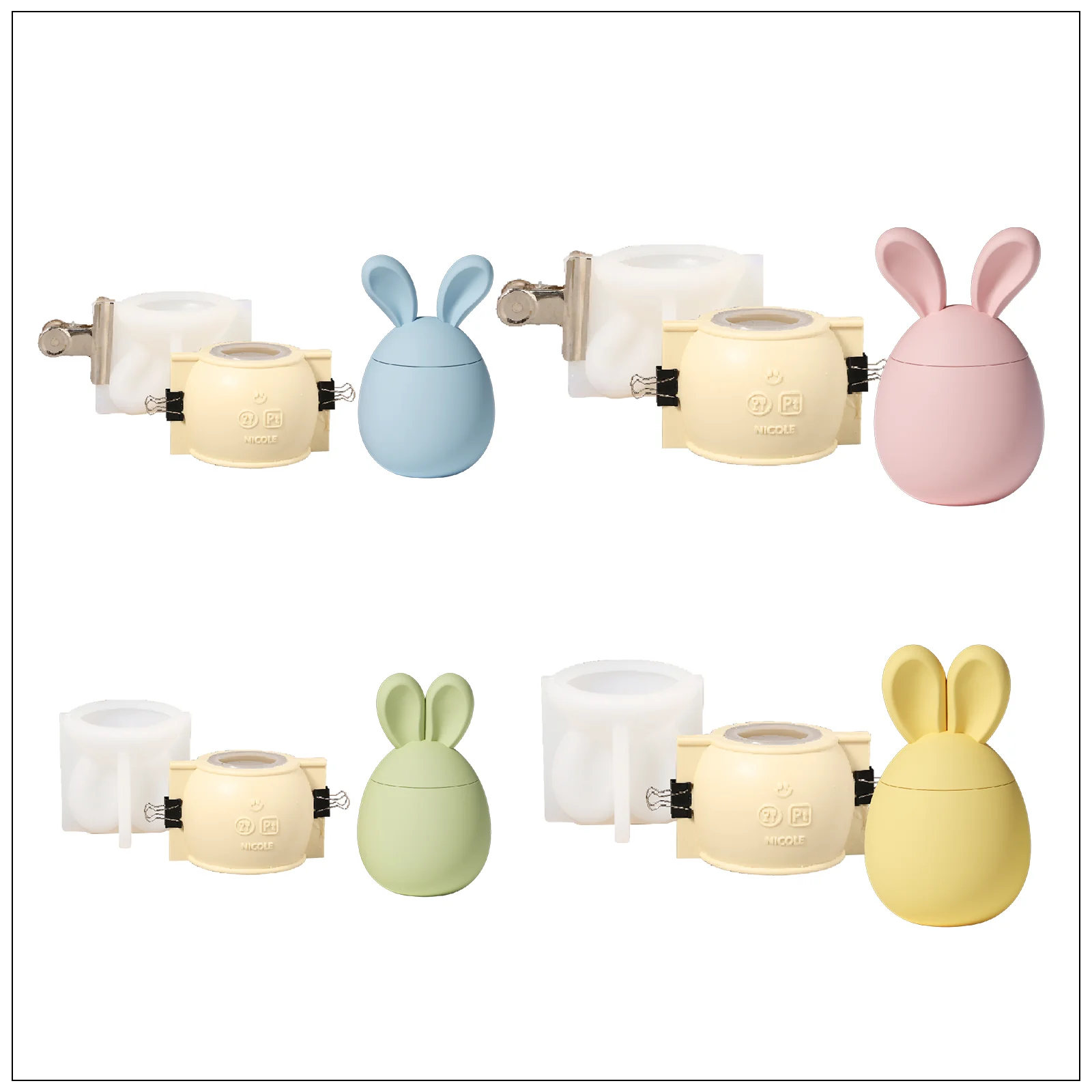Hoppy Bunny - Eared Easter Egg Candle Jar Collection Silicone Mold - Image 14