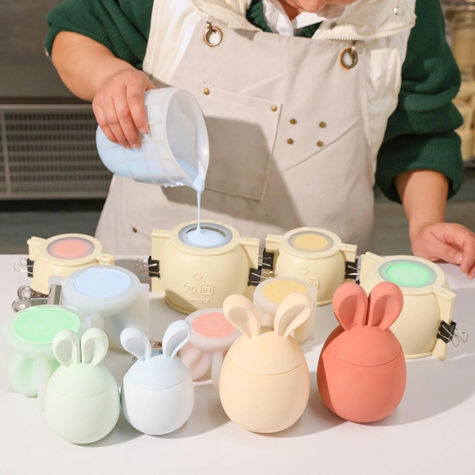 Hoppy Bunny - Eared Easter Egg Candle Jar Collection Silicone Mold - Image 3