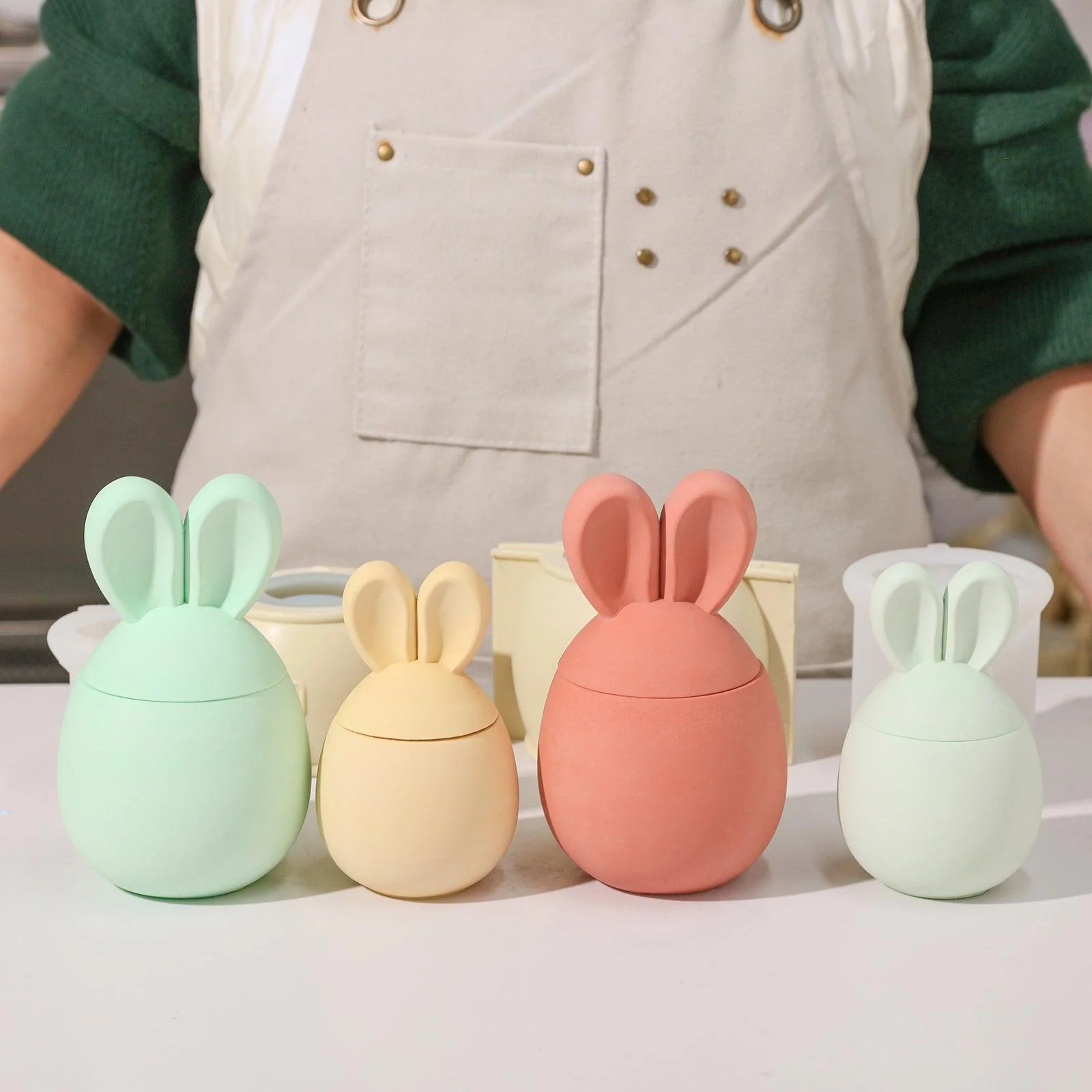 Hoppy Bunny - Eared Easter Egg 3.7oz & 8oz Candle Jar Silicone Mold - Ⅱ - Image 2